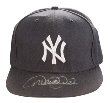 2009 Derek Jeter Game Worn and Signed New York Yankees Baseball Cap (Steiner)